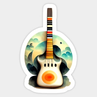 Guitar in surrealism style Sticker